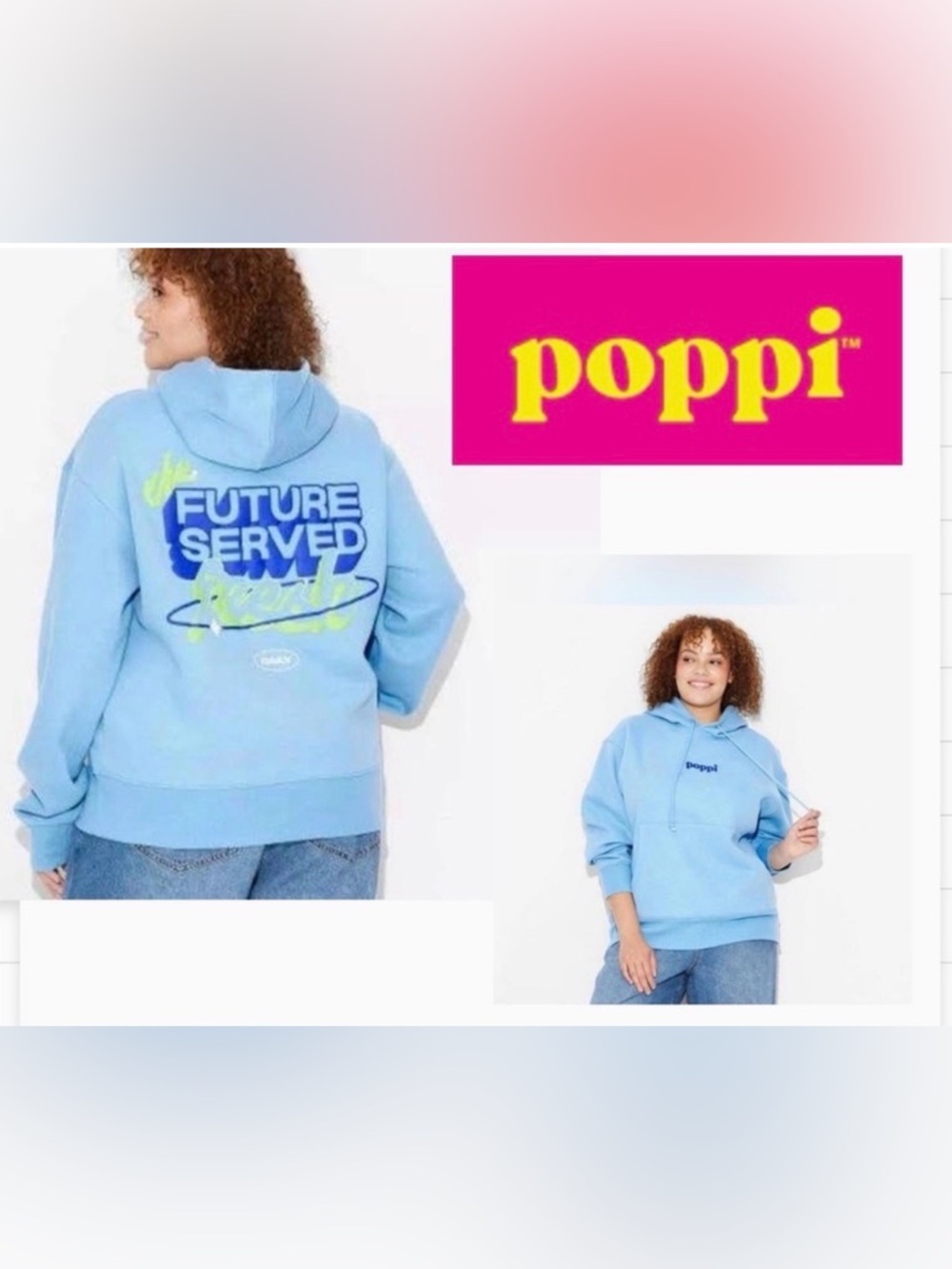 Poppi Blue Hoodie future of soda with Graphic Design